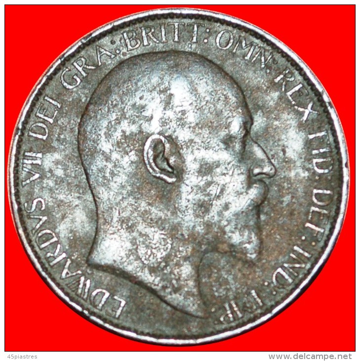 &#9733;MISTRESS OF SEAS: UNITED KINGDOM&#9733; HALF PENNY 1903! LOW START&#9733;NO RESERVE! EDWARD VII (1902-1910) - C. 1/2 Penny