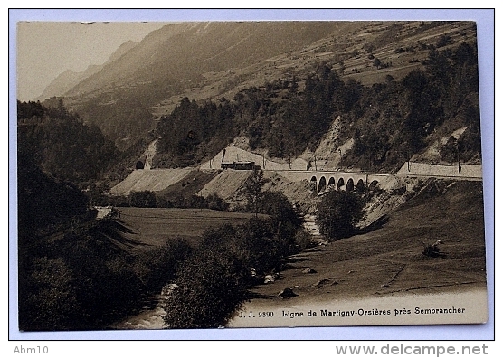 Chemin De Fer Martigny Orsières, M-O, TMR,  Valais Suisse, Près De Sembrancher Vers 1910, J.J. 9390 - Eisenbahnen