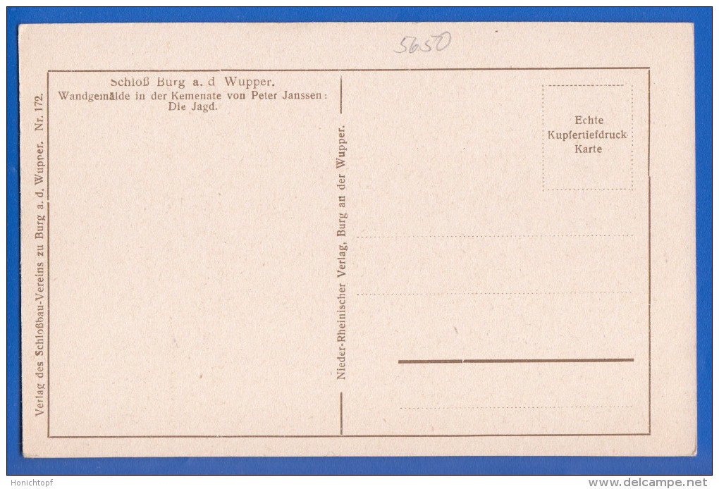 Deutschland; Bergisches Land; Schloss Burg A D Wupper; Die Jagd; Gemälde Von Peter Janssen - Solingen