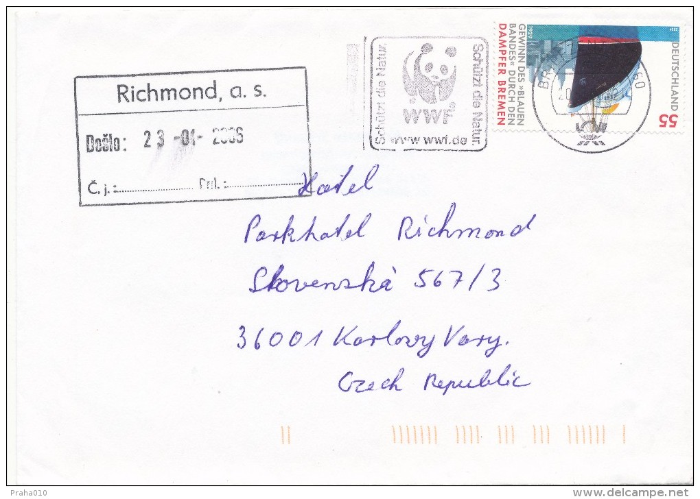 K5354 - BRD (2005) Briefzentrum 60: WWF (logo) Protects Nature, Www.wwf.de (machine Postmark) Letter, Tariff: 0,55 EUR - Briefe U. Dokumente