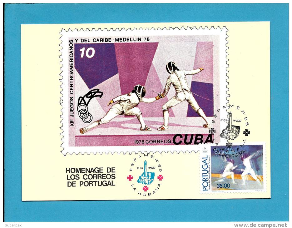 LA HABANA - ESPAMER' 85 - Homenage Do Los Correos De Portugal -  BPE - 5 - CUBA - Carte Maximum Card Maxicard - Maximum Cards & Covers