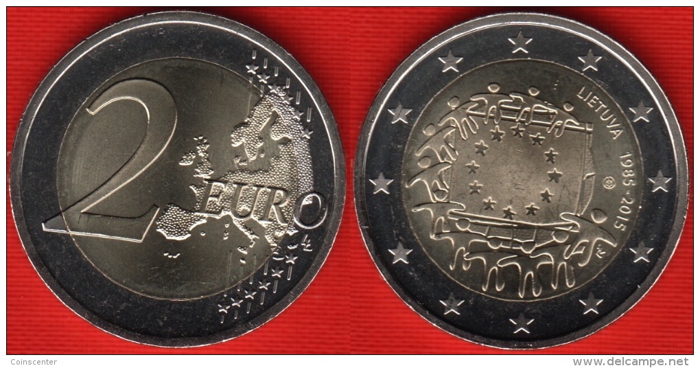 Lithuania 2 Euro 2015 "Flag Of Europe" BiMetallic UNC - Lithuania