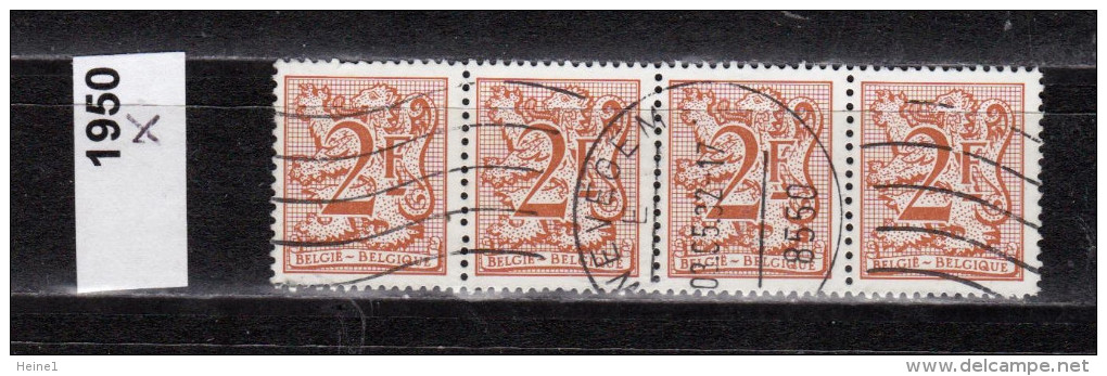 Belgien Mi.Nr. 1950 X Neue Löwenzeichnung   / 4-fach  /  O  Gestempelt - Other & Unclassified