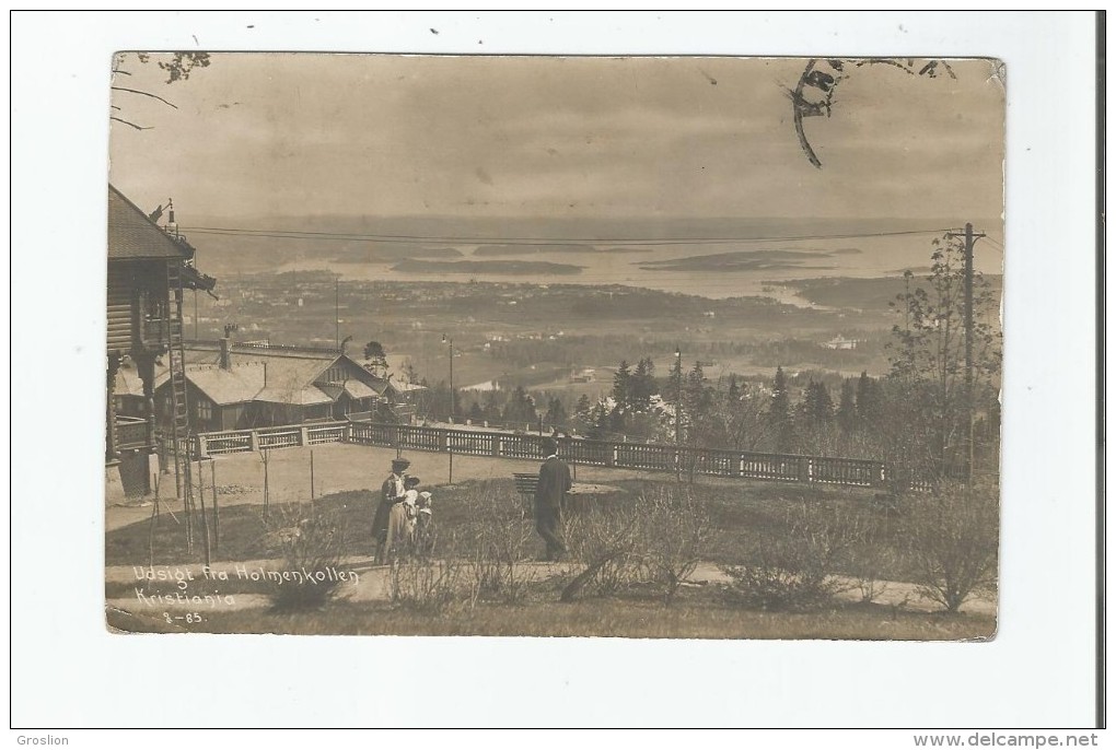 UDSIGT FRA HOLMENKOLLEN KRISTIANIA 2 -85 (OSLO NORVEGE) 1903 - Norvège