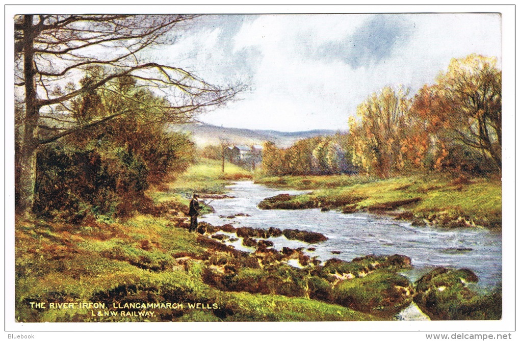 RB 1081 - L Ondon &amp; N.W. Railway Postcard - River Ifron - Llancammarch Wells - Radnor Wales - Radnorshire