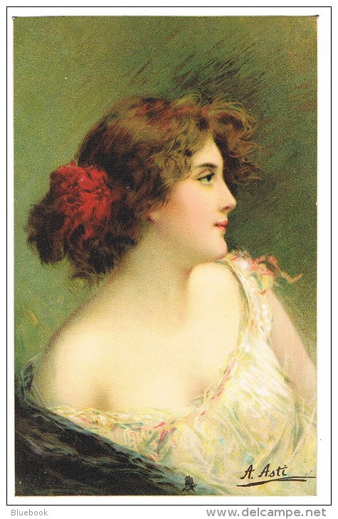 RB 1082 - Early Raphael Tuck Connoisseur Art Glamour Theme Postcard - A. Asti - Irene - Asti