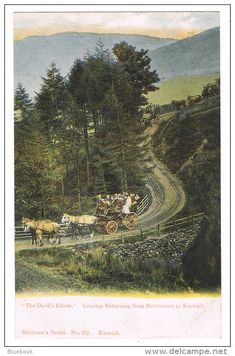 RB 1082 - Early Postcard - Tourist Coach Buttermere To Keswick Cumbria Lake District - Buttermere