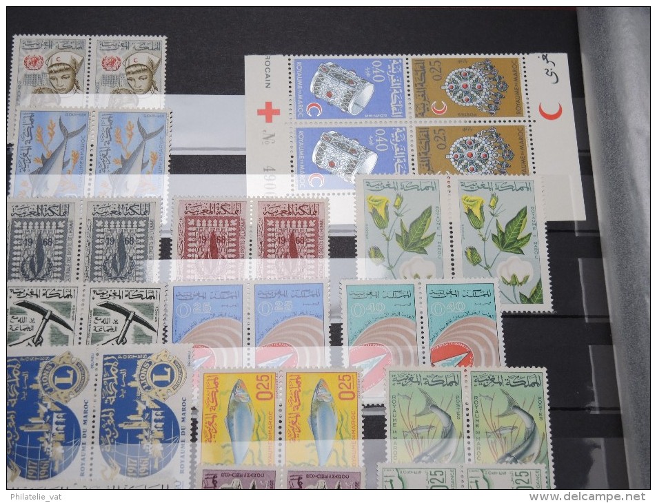 FRANCE -MAROC - Collection 1956 à 1970 - Côte 330 € - Tous En Paire - Lot N°10402 - Collections