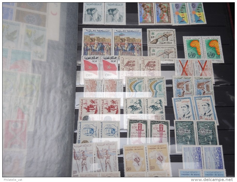 FRANCE -MAROC - Collection 1956 à 1970 - Côte 330 € - Tous en paire - Lot n°10402