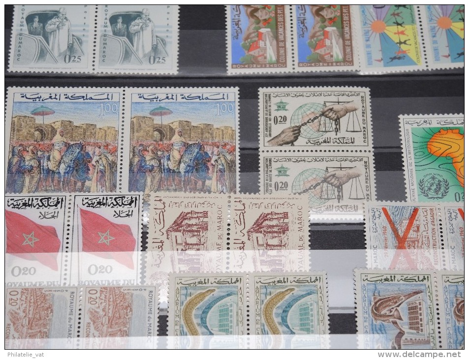 FRANCE -MAROC - Collection 1956 à 1970 - Côte 330 € - Tous en paire - Lot n°10402