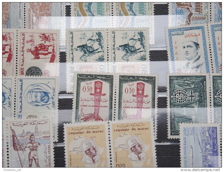 FRANCE -MAROC - Collection 1956 à 1970 - Côte 330 € - Tous en paire - Lot n°10402