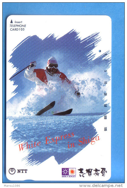 Japan Japon Telefonkarte Télécarte Phonecard Telefoonkaart - NTT Nr. 270 - 213 Ski - Sport