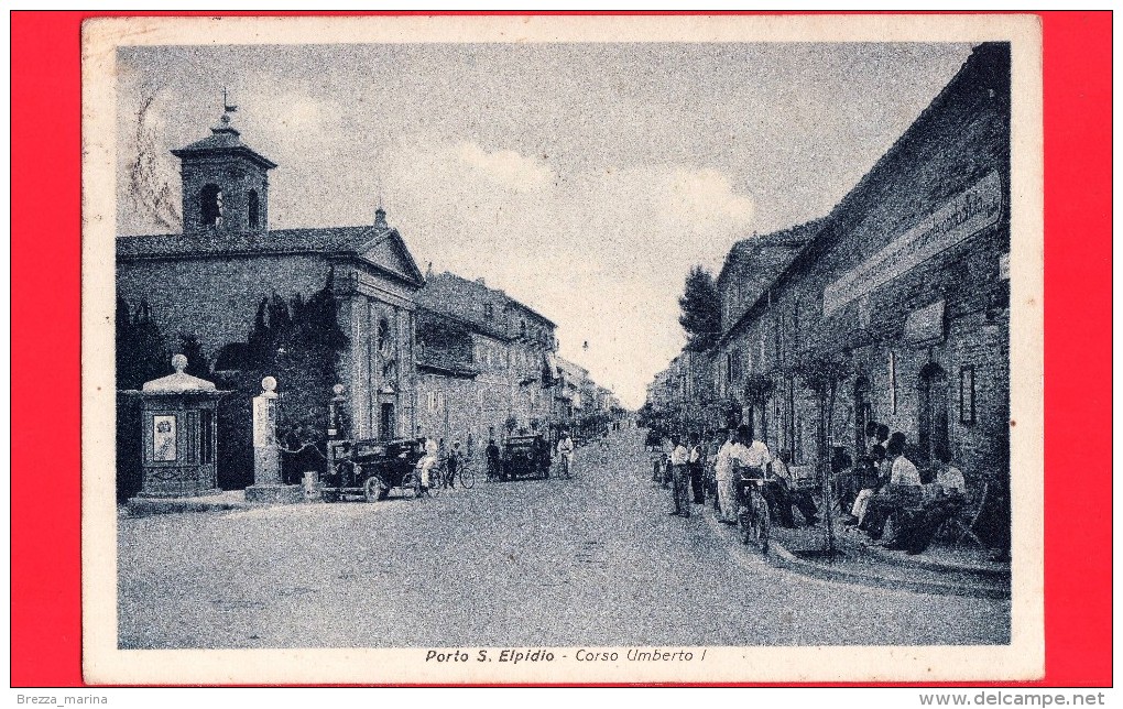 ITALIA - MARCHE - Cartolina Viaggiata Del 1938 - PORTO S. ELPIDIO (Fermo) - Corso Umberto I - Autres & Non Classés