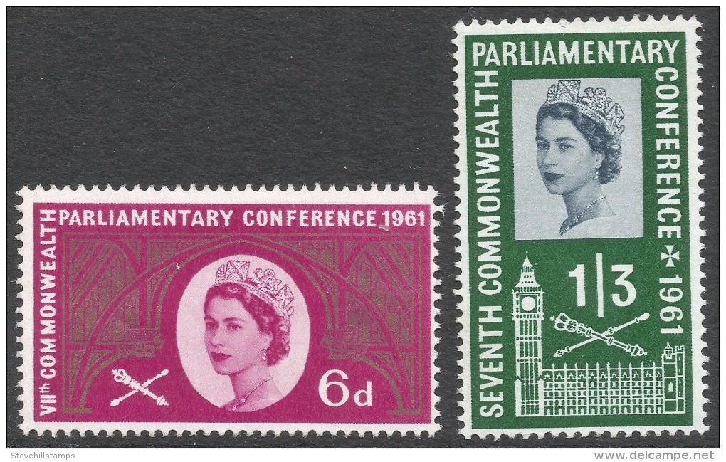 Great Britain. 1961 Seventh Commonwealth Parliamentary Conference. MH Complete Set. SG 629-630 - Unused Stamps