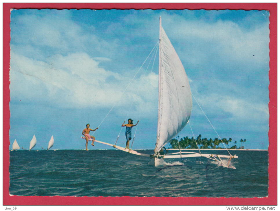 196048 / 1976 - 30 F. - Roi Pomaré V  , BORA BORA - SAILING PIROGUES ON THE LAGOON , French Polynesia - Briefe U. Dokumente