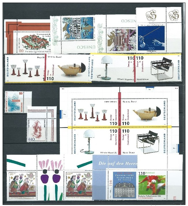 BRD , Jahrgang 1998 Komplett Mit  Blockeinzelmarken, Postfrisch ** - Neufs