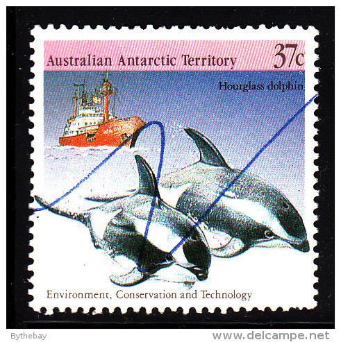Australian Antarctic Territory Used Scott #L76a 37c Hourglass Dolphins, Ship 'Nella Dan' - Oblitérés