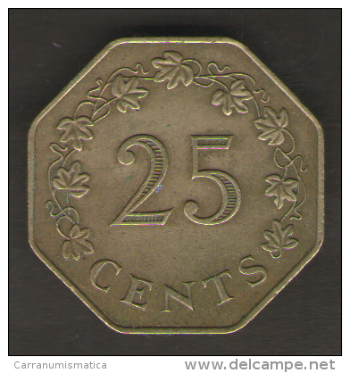 MALTA 25 CENTS 1975 - Malte