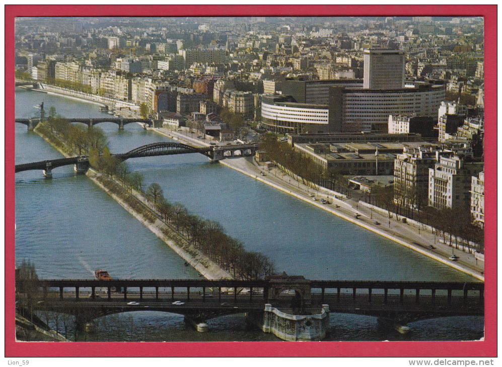 196075 / 1972 - 0.30+0.30 - MARIANNE DE CHEFFER , FLAMME " Code Postal - Paris 1972 " LA SEINE ET LA MAISON , France - 1967-1970 Marianne Of Cheffer