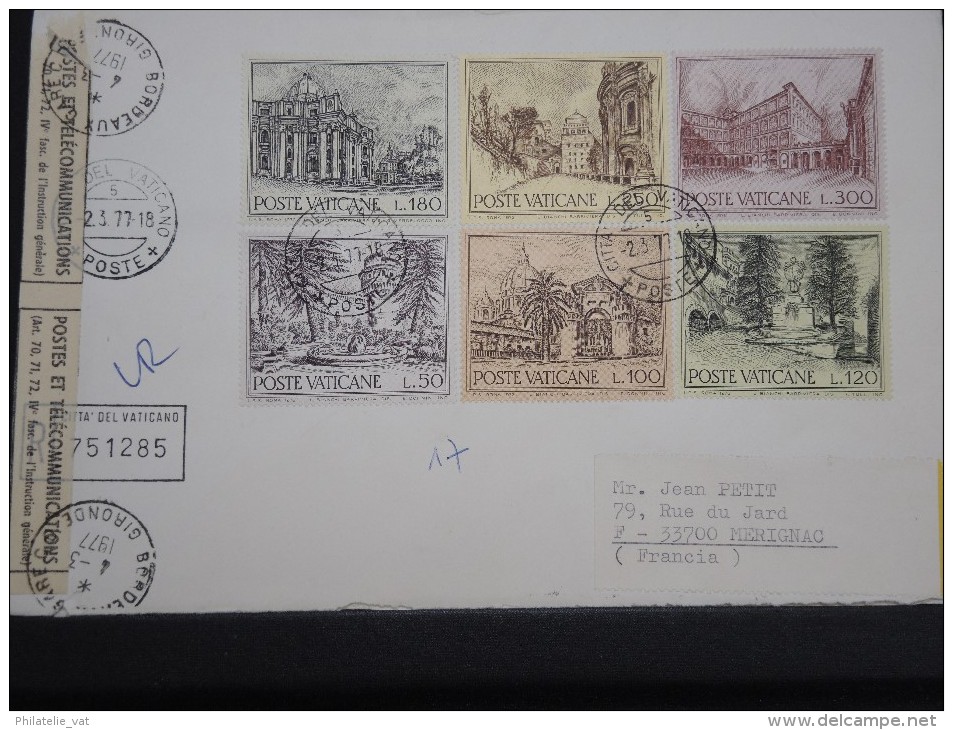 VATICAN - Enveloppe Pour La France Et Controlée Par La Douane En 1977 - A Voir - Lot P14351 - Storia Postale