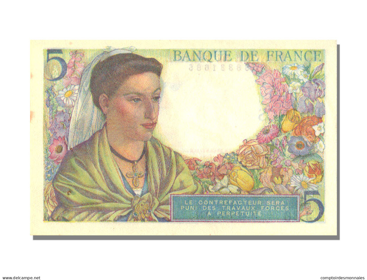 Billet, France, 5 Francs, 5 F 1943-1947 ''Berger'', 1943, 1943-07-22, SPL - 5 F 1943-1947 ''Berger''