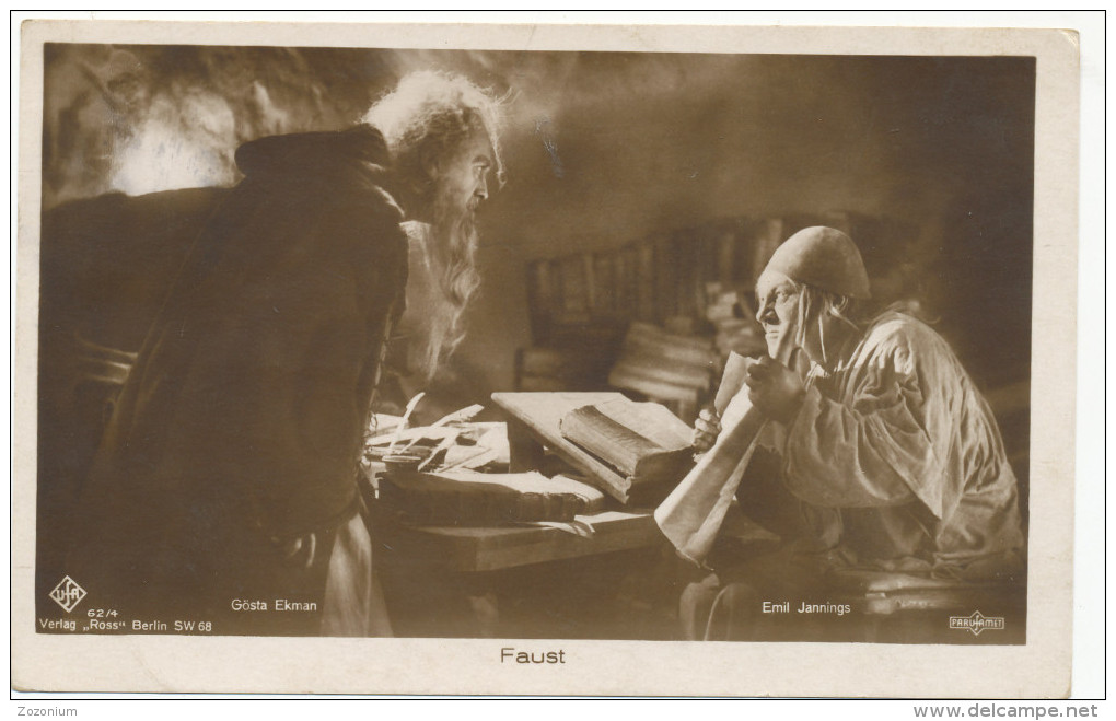 Gösta Ekman, Emil Jannings, FAUST "Faust: Eine Deutsche Volkssage" , ROSS  62/4,  Old Postcard - Chanteurs & Musiciens