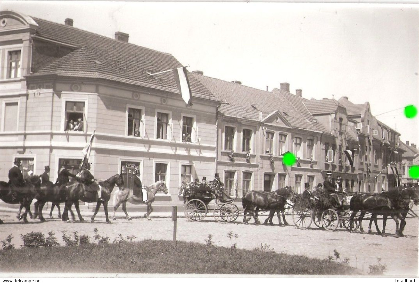 STAVENHAGEN B Teterow Malchin Original Private Fotokarte D Zeit Turnfest 1933 Umzug Festschmuck Honoratioren In Kutsche - Teterow