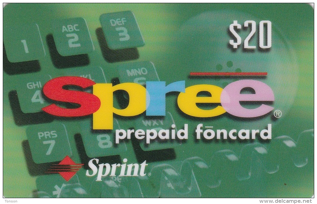 United States, SKU-14656, Spree Instant Foncard - Key Pad In Green, 2 Scans. - Sprint