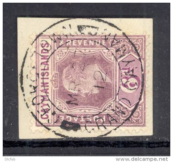 CAYMAN ISLANDS, 1907 6d Dull & Bright Purple On Small Piece, GEORGETOWN Postmark Superb Used, SG30a, Cat £55 - Kaaiman Eilanden