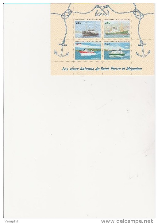 ST PIERRE ET MIQUELON - BLOC FEUILLET N° 4 NEUF XX - ANNEE 1994   COTE : 12,50 € - Blokken & Velletjes