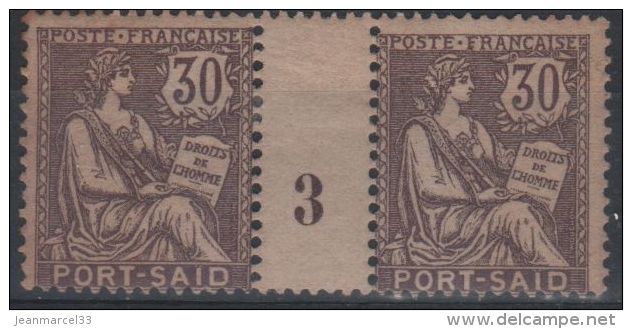 PORT SAÏD Paire Millésimée 3 Du  Timbre N°29 (gomme D´époque) - Unused Stamps