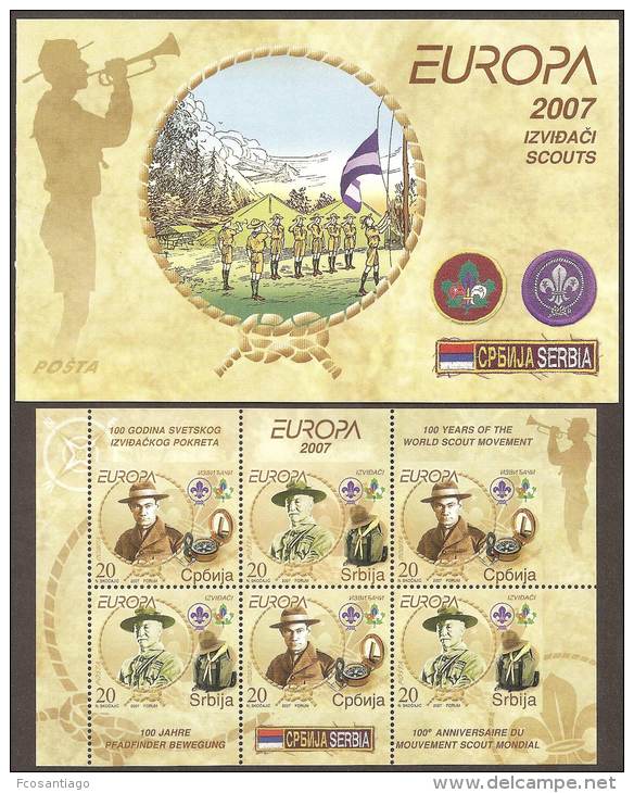 EUROPA CEPT - SERBIA 2007 - Yvert #195/6+H2 - MNH ** - 2007