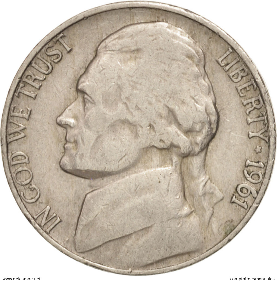 Monnaie, États-Unis, Jefferson Nickel, 5 Cents, 1961, U.S. Mint, Denver, TTB - 1938-…: Jefferson