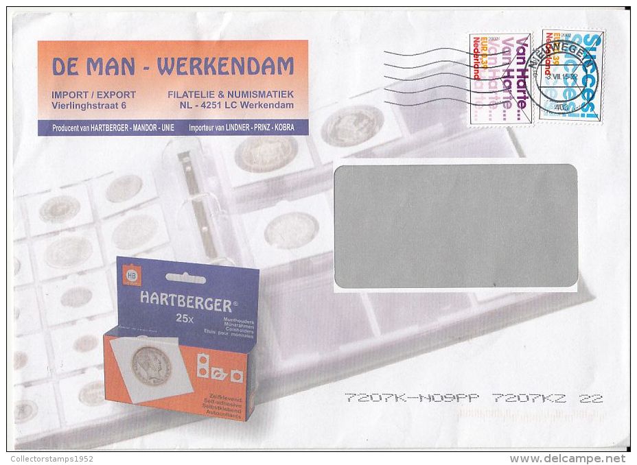 3208FM- GREETINGS, STAMPS ON COVER, 2015, NETHERLANDS - Lettres & Documents