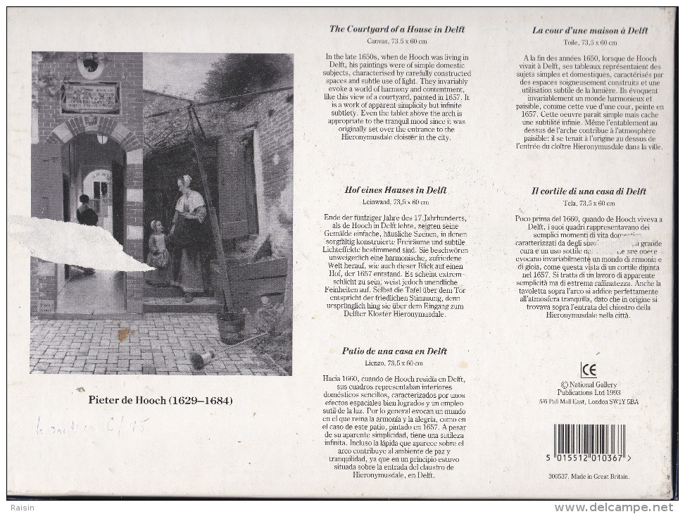 Puzzle Pieter De Hooch Reproduction Du Tableau " La Cour D'une Maison à Delft "  500 Pièces Jigsaw  Complet BE - Rompecabezas