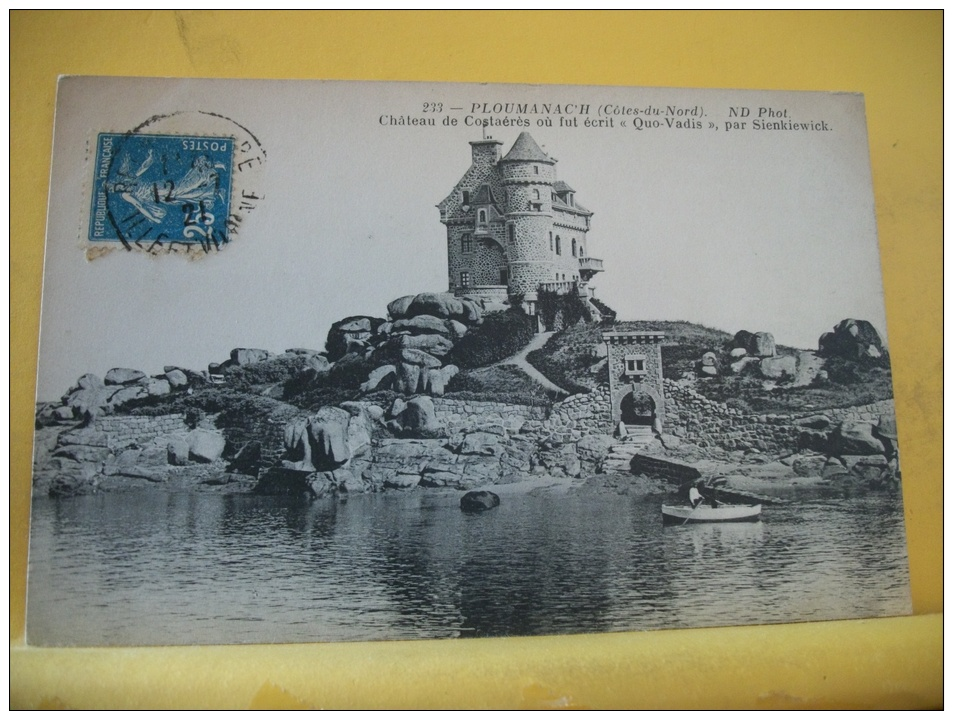 22 273  - PLOUMANACH  - CHATEAU DE COSTAERES, OU FUT ECRIT "QUO VADIS" PAR SIENKIEWICZ - 1921 - AUTRE VUE - Ploumanac'h