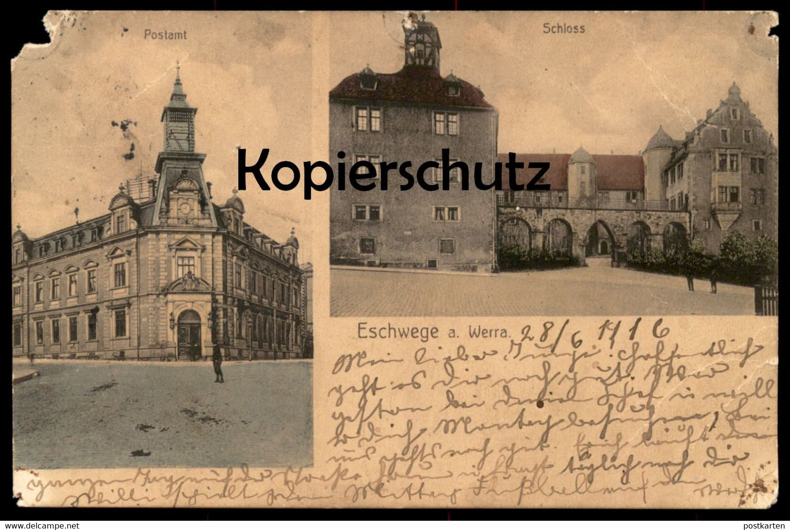 ALTE POSTKARTE ESCHWEGE A. WERRA SCHLOSS POSTAMT Post Castle Chateau Ansichtskarte AK Cpa Postcard - Eschwege