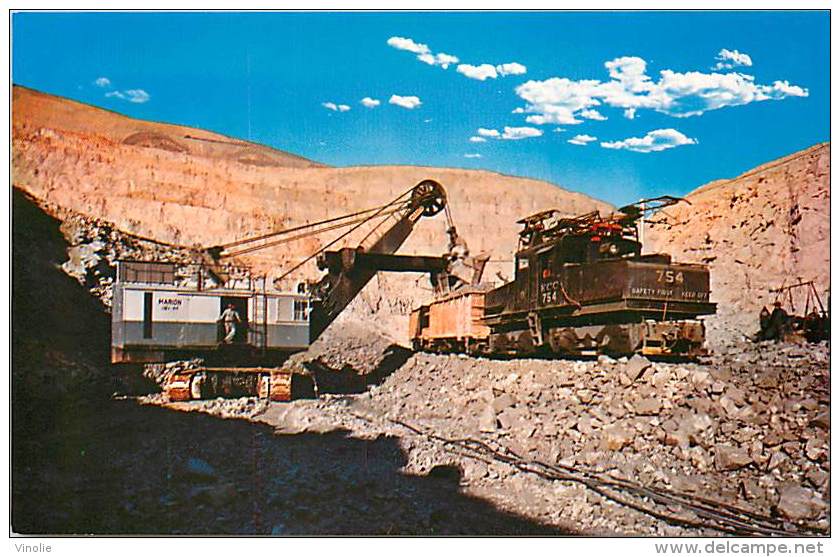 Réf : OR-15-164 : BINGHAM COPPER MINE UTAH  TRAVAUX PELLETEUSE - Autres & Non Classés