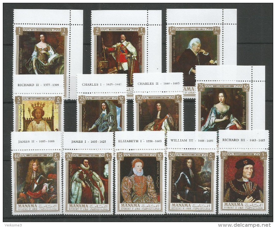 MANAMA - MNH - Famous People - Art - Painting - Richard II - Elizabeth I - Other & Unclassified