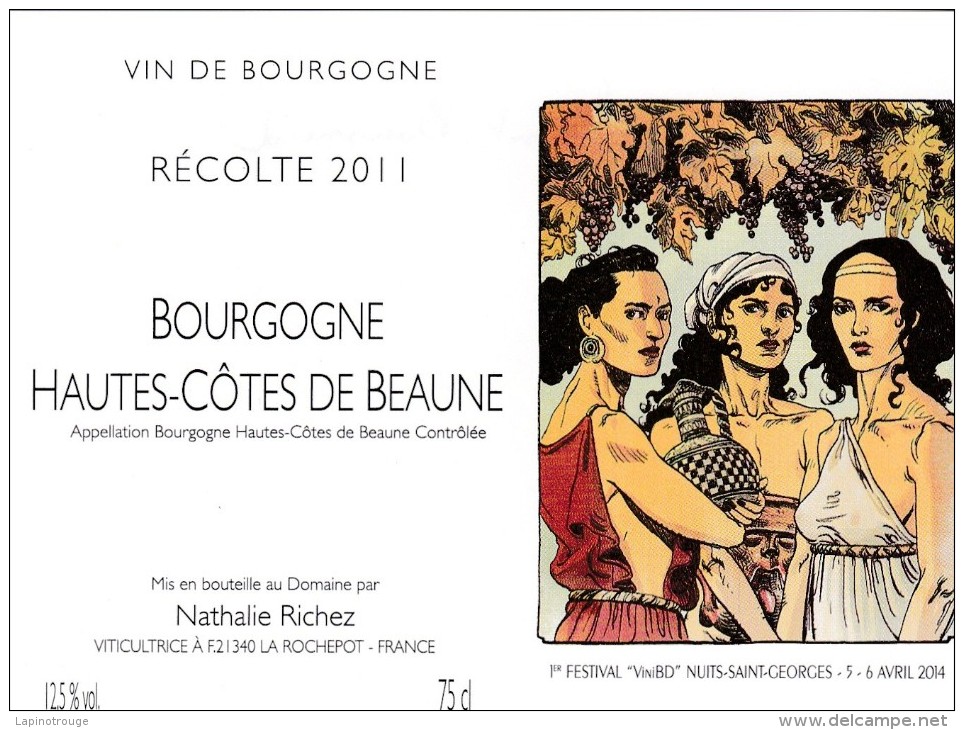 Etiquette Vin BOUSSARD Florent Festival Vini BD 2013 - Art De La Table