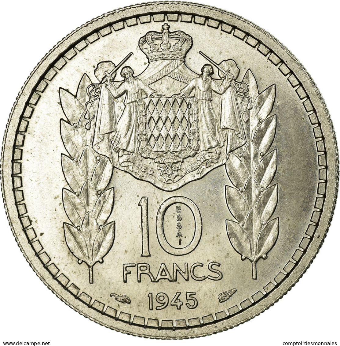 Monnaie, Monaco, 10 Francs, 1945, SUP+, Copper-nickel, Gadoury:136 - 1922-1949 Louis II