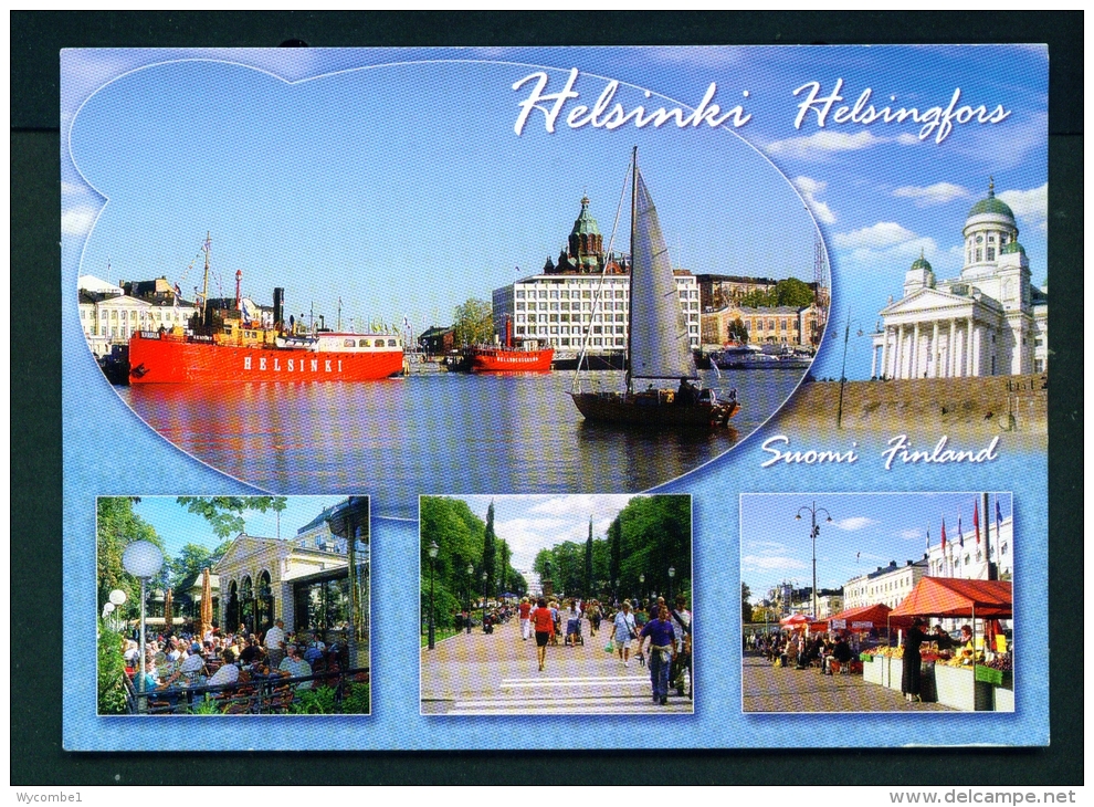 FINLAND  -  Helsinki  Helsingfors  Multi View  Used Postcard As Scans - Finland