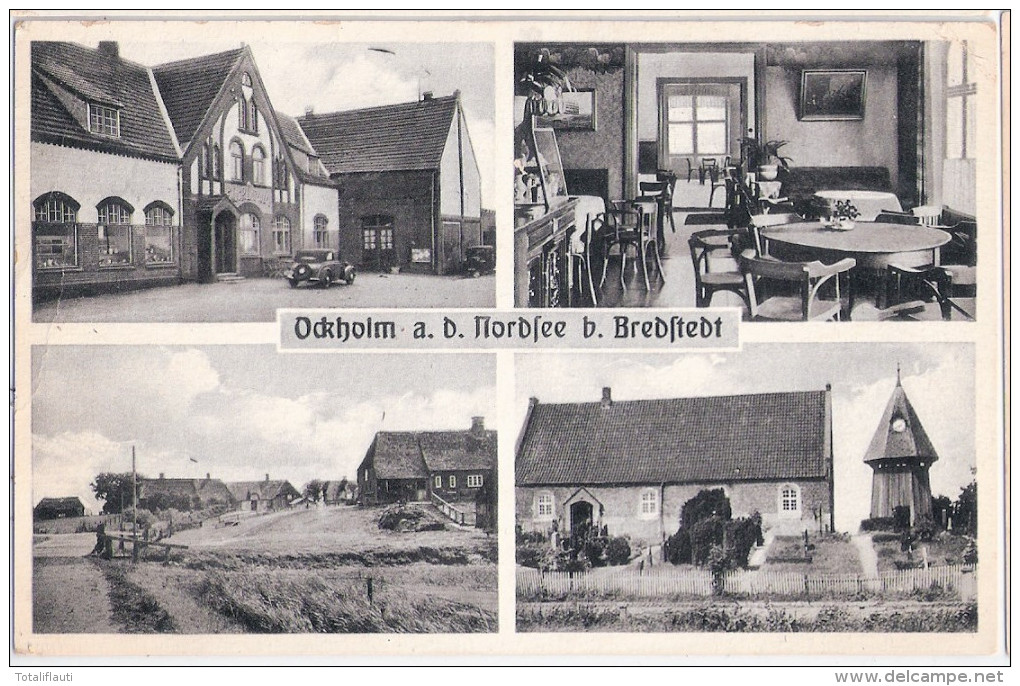 OCKHOLM An Der Nordsee B Bredstedt Gasthof Oldtimer Kirche Friedhof Gelaufen Par Avion - Bredstedt