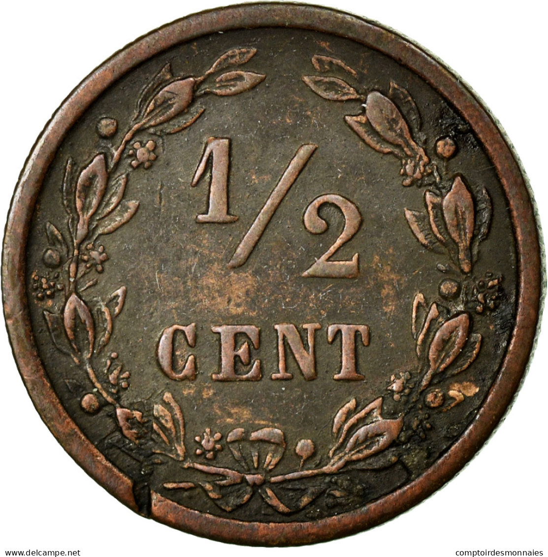 Monnaie, Pays-Bas, Wilhelmina I, 1/2 Cent, 1901, TTB, Bronze, KM:109.2 - 0.5 Cent