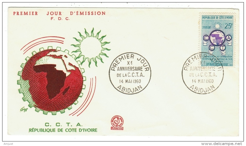 Côte D'Ivoire // Lettre 1er Jour 10ème Anniversaire De La C.C.T.A. - Côte D'Ivoire (1960-...)