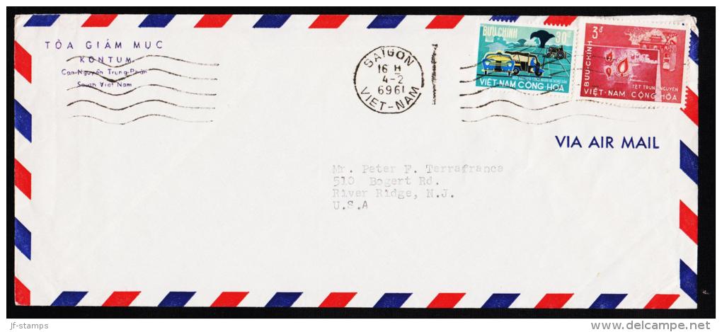 1969. 3 + 30 D. SAIGON 4 2 1969 To USA. Inverted Year 1969.  (Michel: 411+) - JF177295 - Sonstige - Asien