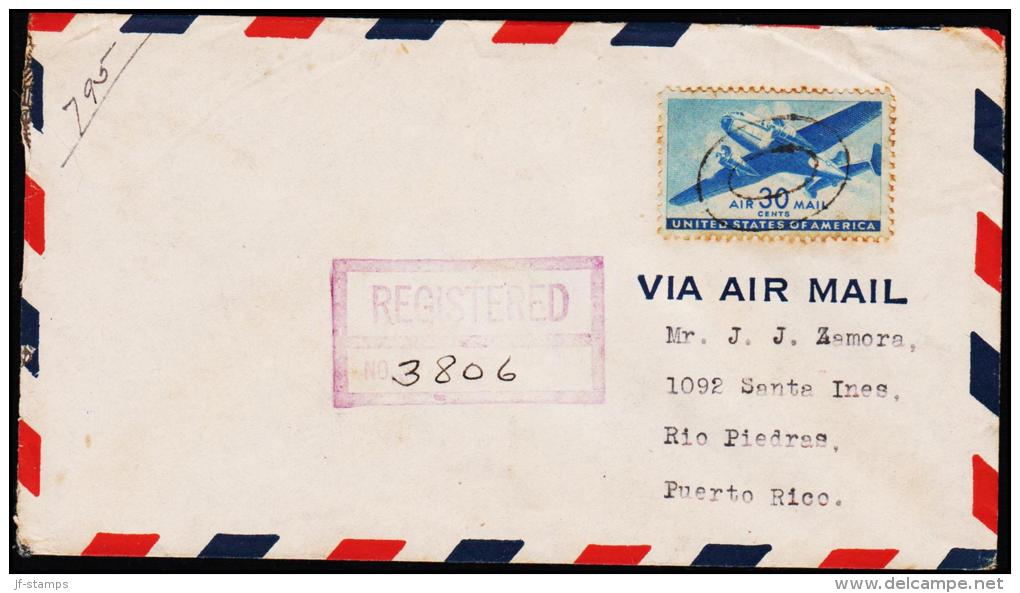 1947. 30 C. AIR MAIL MARION DEC 10 1947. To PUERTO RICO.  (Michel: USA 505) - JF177468 - Sonstige - Amerika