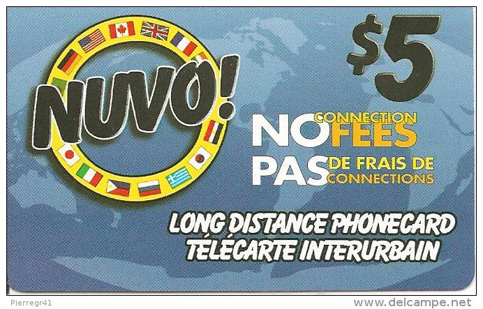 CARTE°-PREPAYEE-CANADA-NUVO-5$-01/2001- GRATTEE- T BE-RARE - Canada