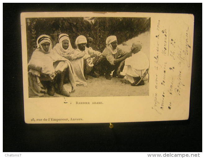 A/p-2- 94/Afrique / Algérie ?   - Barbier Arabe  - Circulé  - 1911 - Autres & Non Classés