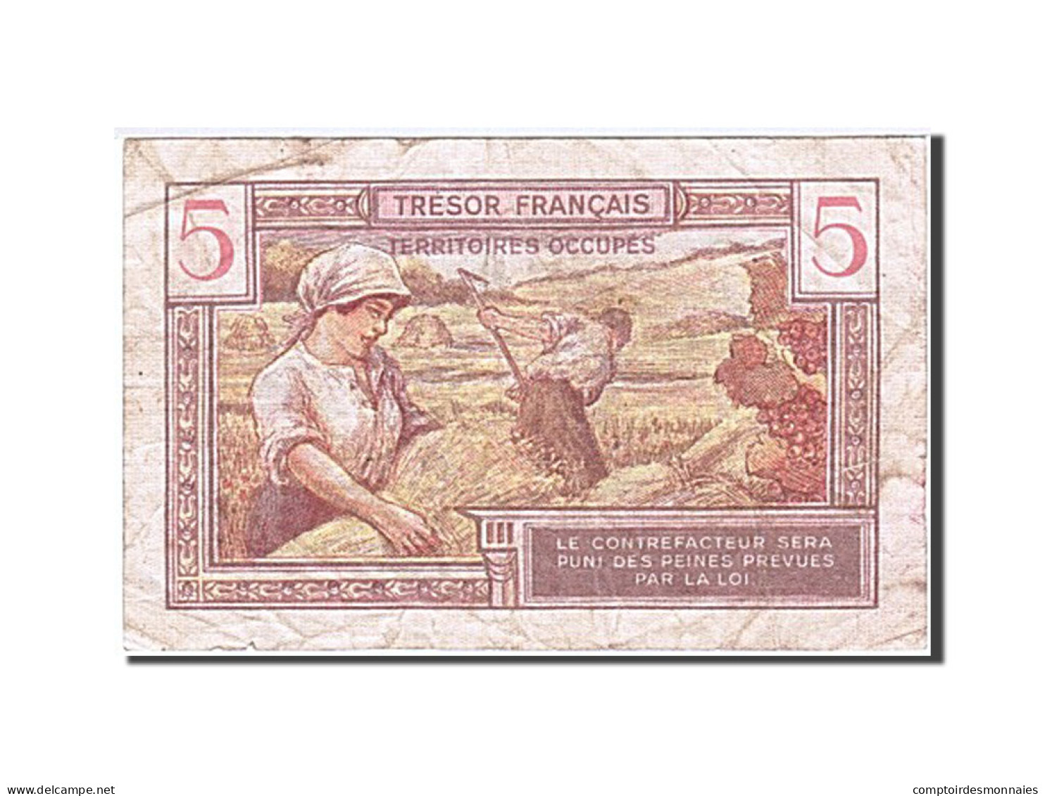 Billet, France, 5 Francs, 1947, 1947, TB, Fayette:VF29.1, KM:M6a - 1947 French Treasury